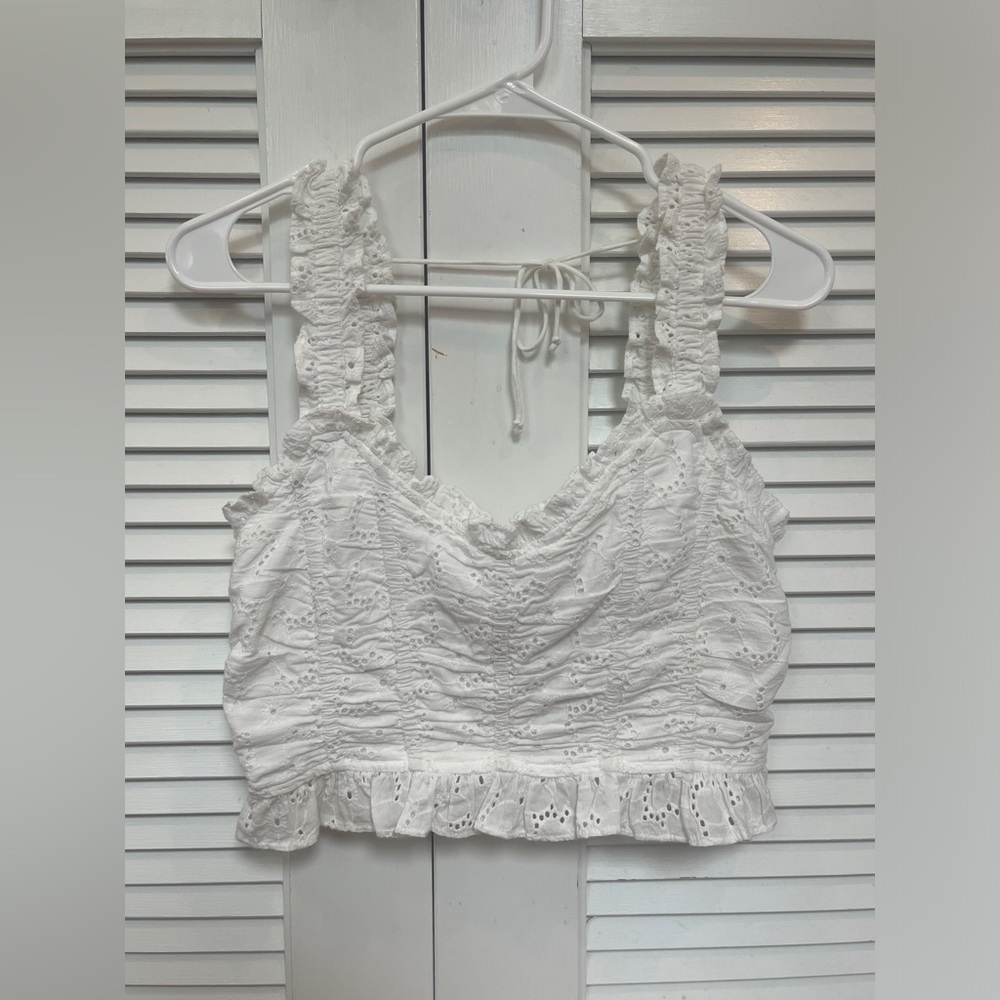 urban outfitters white eyelet top
